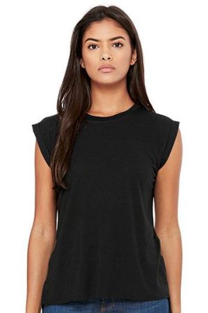 Women´s Flowy Muscle Tee With Rolled Cuff