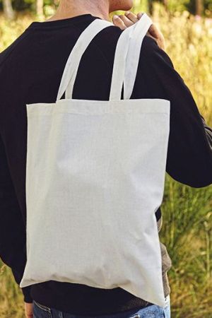 Tiger Cotton Shopping Bag With Long Handles