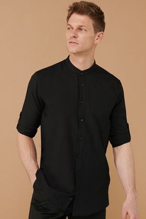 Men´s Mandarin Shirt Roll Tab Sleeve