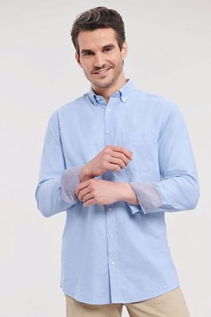 Men´s Long Sleeve Tailored Washed Oxford Shirt
