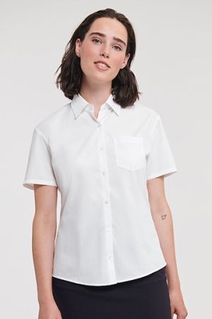 Ladies´ Short Sleeve Classic Pure Cotton Poplin Shirt