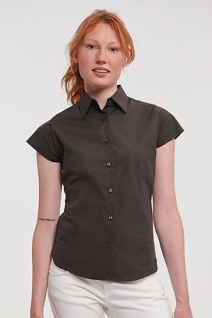 Ladies´ Short Sleeve Fitted Stretch Shirt
