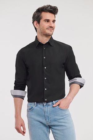 Men´s Long Sleeve Tailored Contrast Ultimate Stretch Shirt 