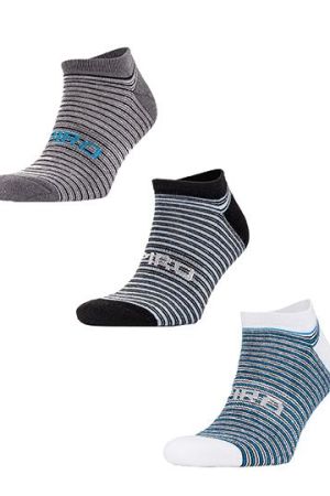3-Pack Mixed Stripe Coolmax Sneaker Socks