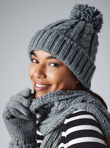 Cable Knit Melange Beanie