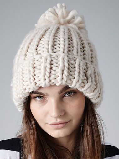 Oversized Hand-Knitted Beanie