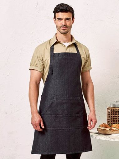 Jeans Stitch Denim Bib Apron