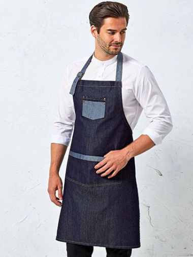 Domain Contrast Denim Bib Apron