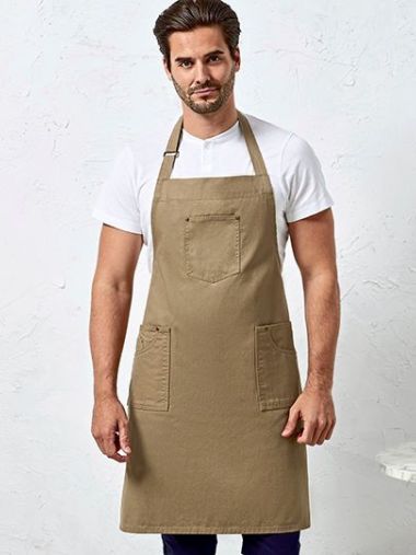 Cotton Chino Bib Apron