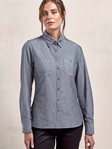 Women´s Organic Chambray Fairtrade Long Sleeve Shirt