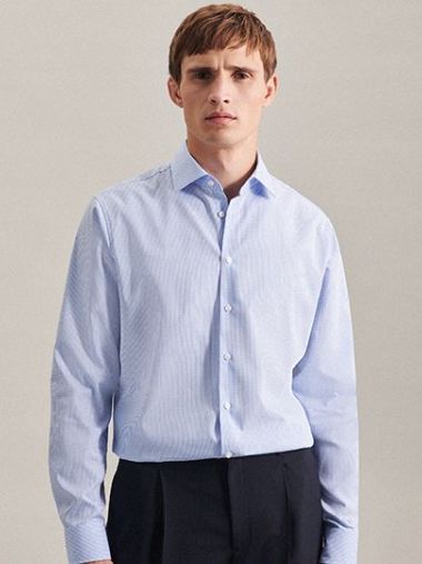 Men´s Shirt 2 Shaped Check/Stripes Long Sleeve