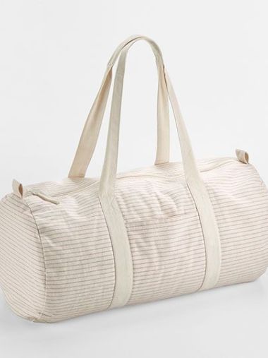 Striped Organic Cotton Barrel Bag