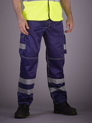 Hi-Vis Cargo Trousers With Knee Pad Pockets