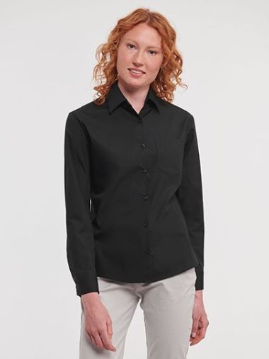 Ladies´ Long Sleeve Classic Pure Cotton Poplin Shirt