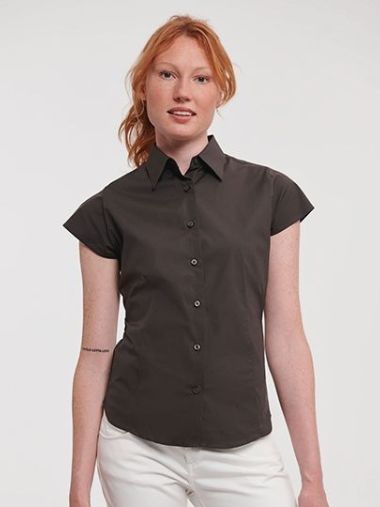 Ladies´ Short Sleeve Fitted Stretch Shirt